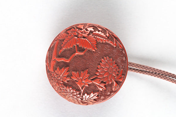 Netsuke with Chrysanthemum Design 19th cent,  Poster Print Wall Art