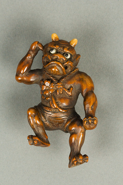Netsuke of Demon Carrying a Gourd on His Back 18th cent,  Poster Print Wall Art