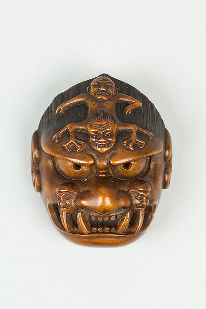 Netsuke of Grotesque Mask 18th cent,  Poster Print Wall Art
