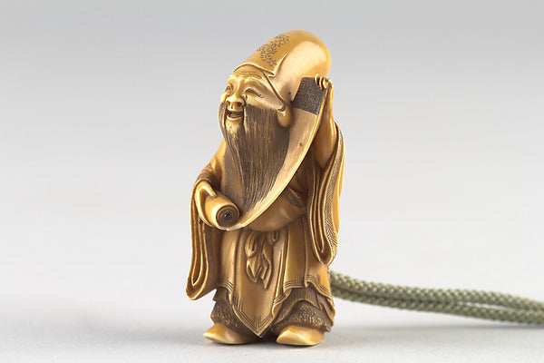 Netsuke of a Chinese sage 18th cent,  Poster Print