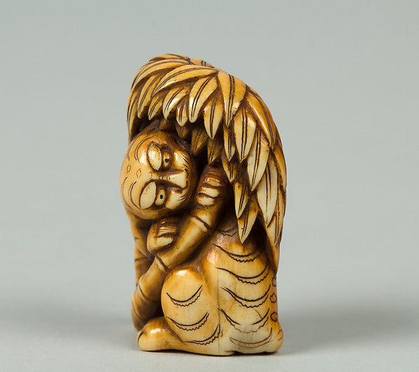 Netsuke of Tiger under a Bamboo Tree 19th cent,  Poster Print