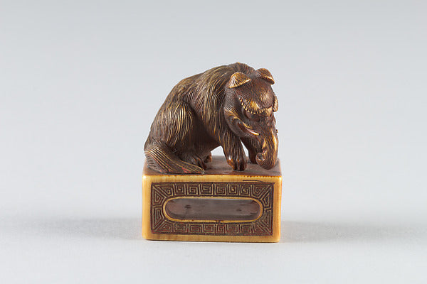 Netsuke of Elephant on a Seal 18th cent,  Poster Print