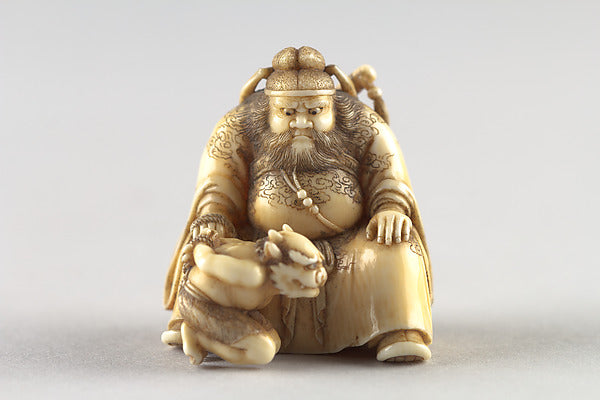Netsuke of Shoki Holding a Demon by a Cord 19th cent,  Poster Print