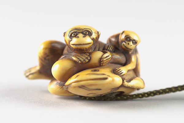 Netsuke with Decoration of Monkeys and Catfish 19th cent,  Poster Print