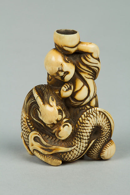 Netsuke of Man and Dragon 19th cent,  Poster Print