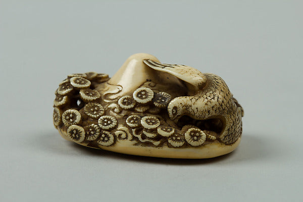 Netsuke of Mountain with Flowers and a Bird 18th–19th cent,  Poster Print