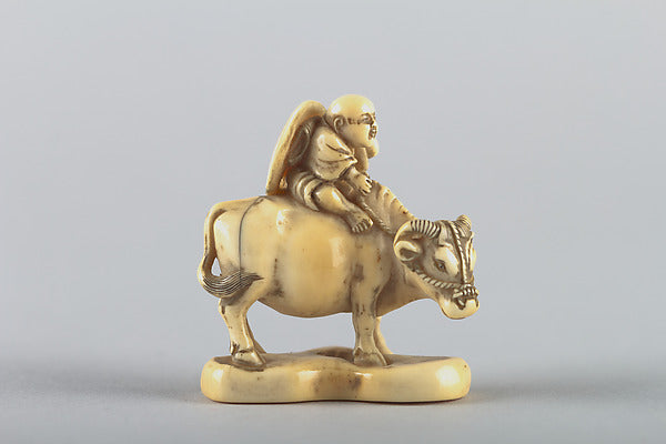 Netsuke of Boy on a Cow 19th cent,  Poster Print