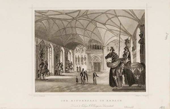 Print of  Der Rittersaal zu Erbach  c1850,  Poster Print Wall Art