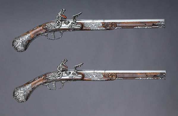 Pair of Flintlock Pistols c1686,  Poster Print Wall Art
