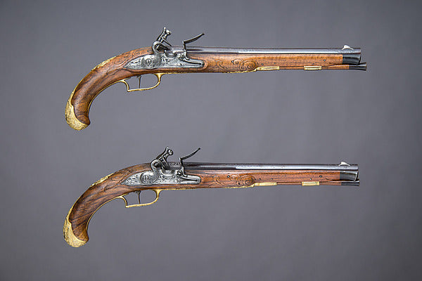 Pair of Flintlock Pistols c1760–70,  Poster Print Wall Art