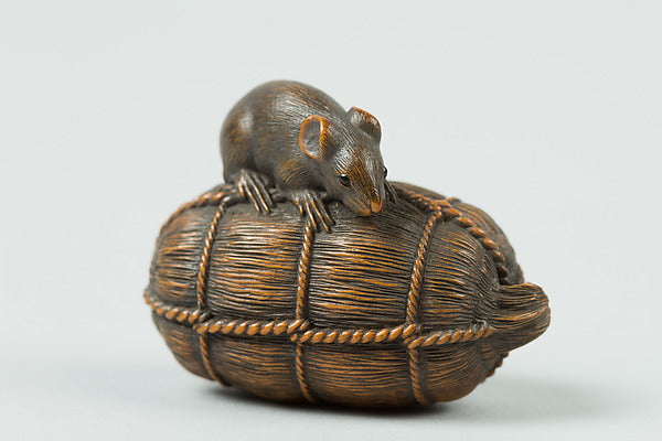 Netsuke of Rat on a Bale of Rice 19th cent,  Poster Print