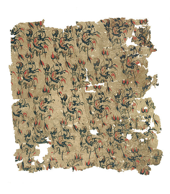 :??  ???????,Textile Fragment with Floral Pattern 2nd centur-16x12"(A3) Poster