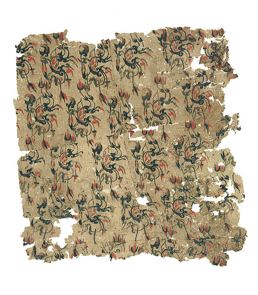 :??  ???????,Textile Fragment with Floral Pattern 2nd centur-16x12"(A3) Poster