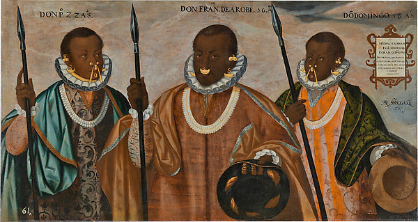 Andrés Sánchez Galque:Portrait of Don Francisco de Arobe and-16x12"(A3) Poster