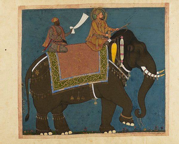 :Sultan Muhammad 'Adil Shah and Ikhlas Khan Riding an Elepha-16x12"(A3) Poster