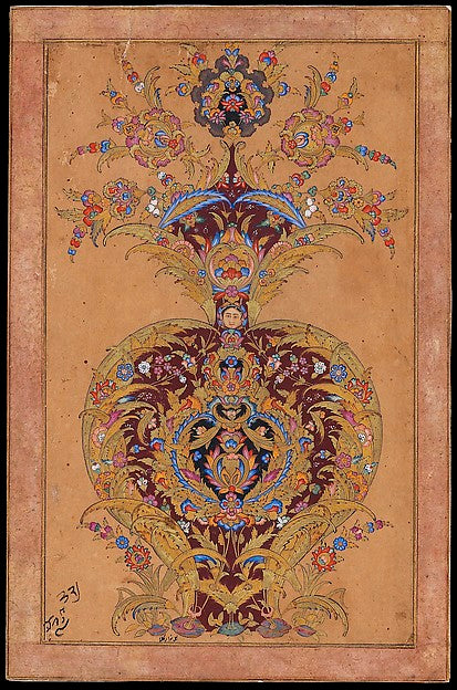 :Illumination in the Form of a Vase early 17th century-16x12"(A3) Poster