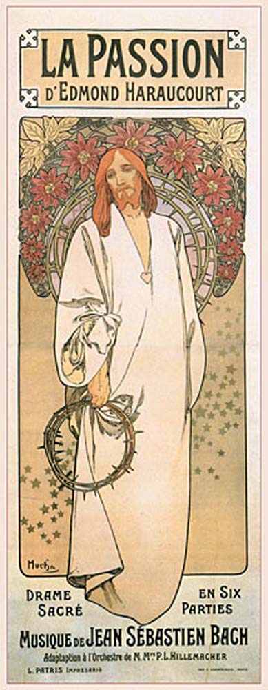 La-Passion-Mucha vintage artwork by Alphonse Mucha, 12x8" (A4 size) poster print