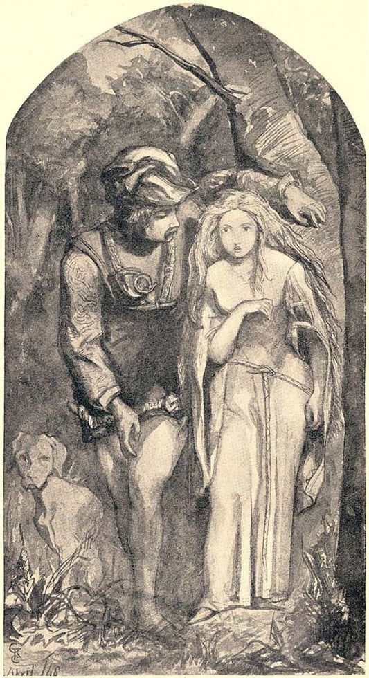 La Belle Dame sans Merci, 1848 by Dante Gabriel Rossetti, English Pre-Raphaelite Painter,16x12"(A3) Poster Print