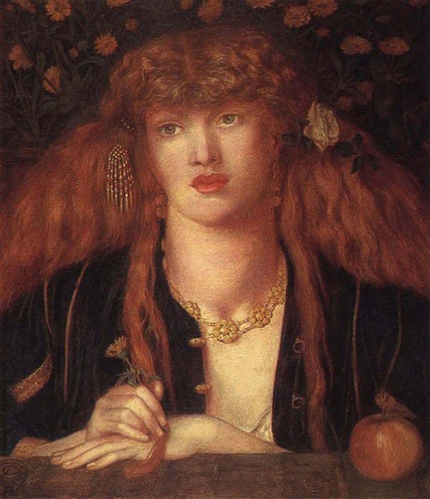 La Bionda del Balcone, 1868 by Dante Gabriel Rossetti, pre-Raphaelite artist, 12x8" (A4) Poster
