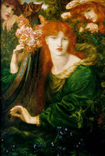 La Ghirlandata, 1873 by Dante Gabriel Rossetti, pre-Raphaelite artist, 16x12" (A3) Poster