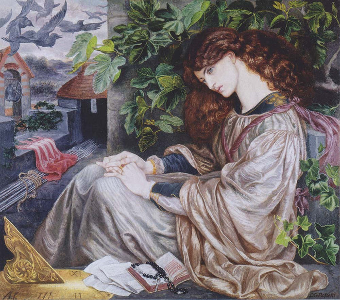 La Pia de Tolomei, 1868-1880 by Dante Gabriel Rossetti, pre-Raphaelite artist, 16x12