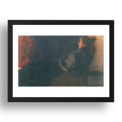 Lady by the Fireplace 1897 by Gustav Klimt, 17x13" Frame