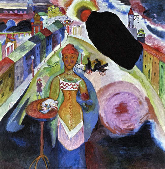 Lady in Moscow - Wassily Kandinsky -1912 by Wassily Kandinsky, 12x8"(A4) Poster Print