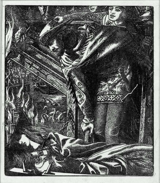 Lady of Shalott, 1857 by Dante Gabriel Rossetti, English Pre-Raphaelite Painter,16x12"(A3) Poster Print