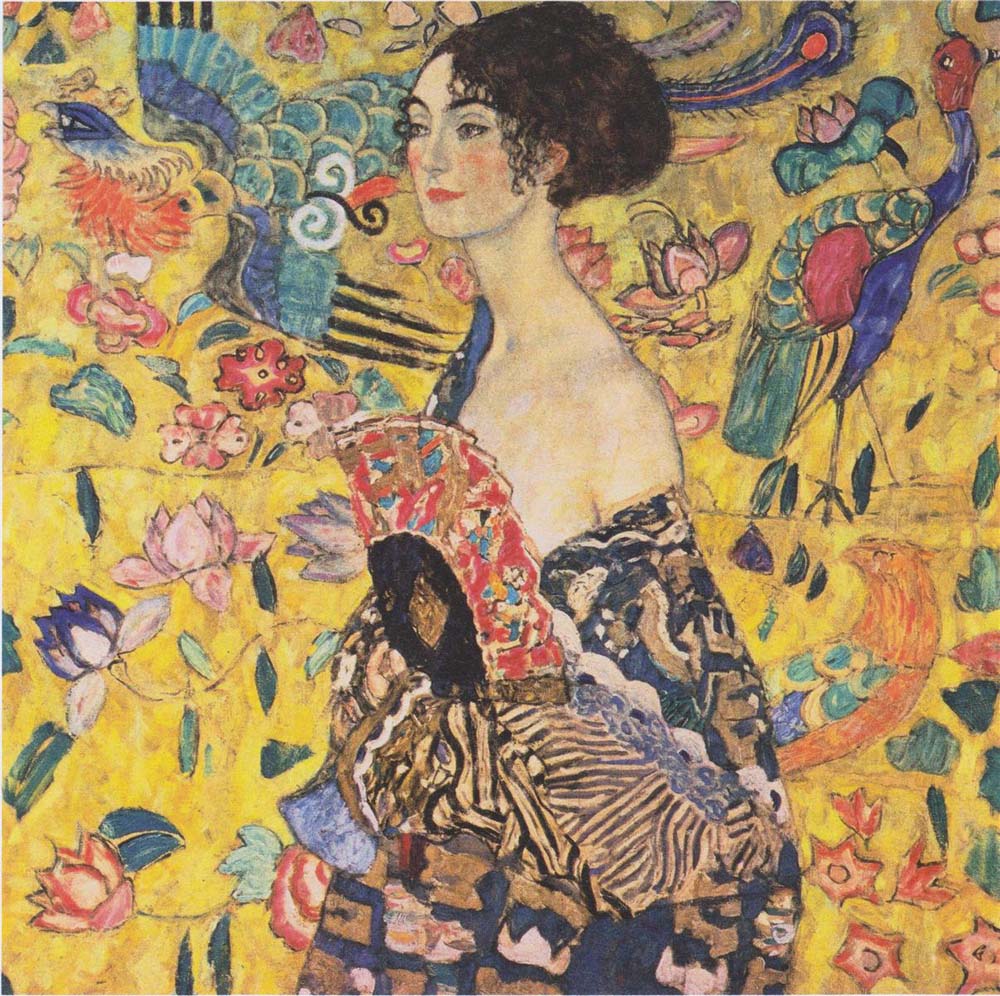 Lady with Fan - Gustav Klimt - 1918, A4 Poster Print