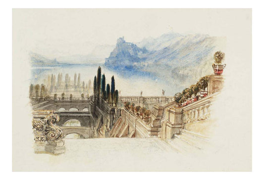 Lake of Como, II (A Farewell), for Rogers's 'Italy', 1826-27 by John Mallord William Turner RA, 12x8"(A4) Poster