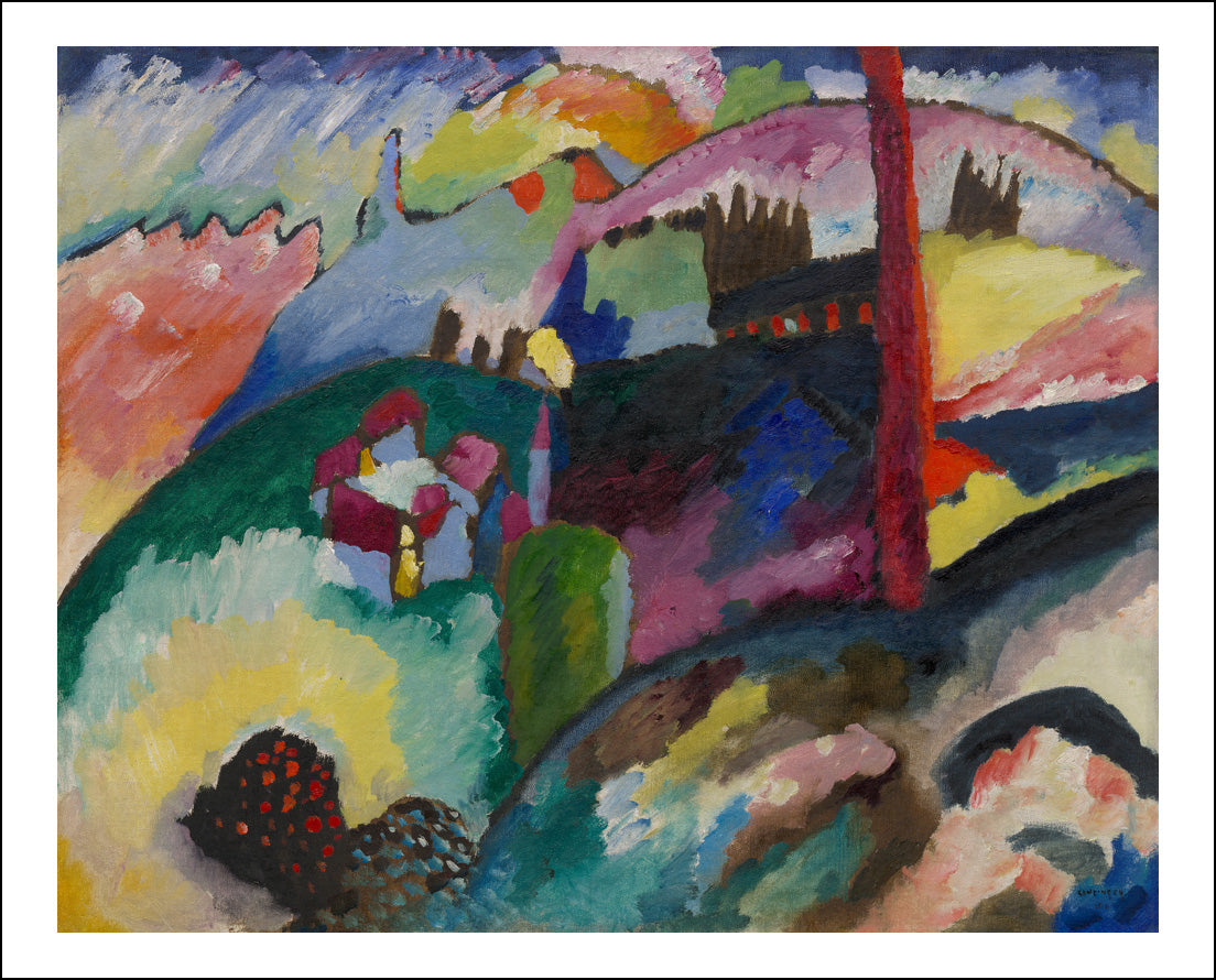 Landscape with Factory Chimney, 1910 (1) by Wassily Kandinsky, 16x12"(A3) Poster Print