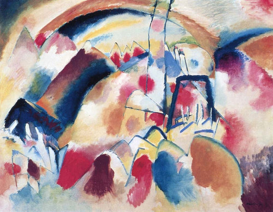 Landscape with Red Spots - Wassily Kandinsky -1913 by Wassily Kandinsky, 12x8"(A4) Poster Print