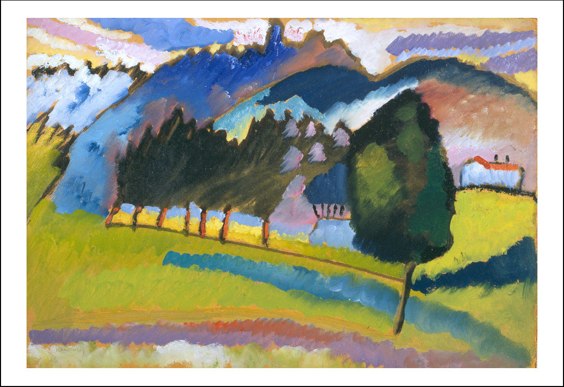 Landscape with Rolling Hills, 1910 by Wassily Kandinsky, 12x8"(A4) Poster Print