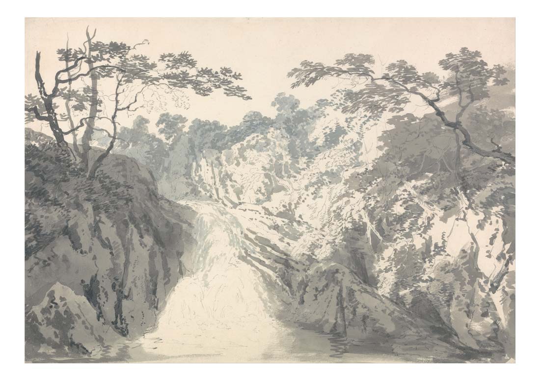 Landscape with Waterfall, 1796 by John Mallord William Turner RA, 12x8"(A4) Poster