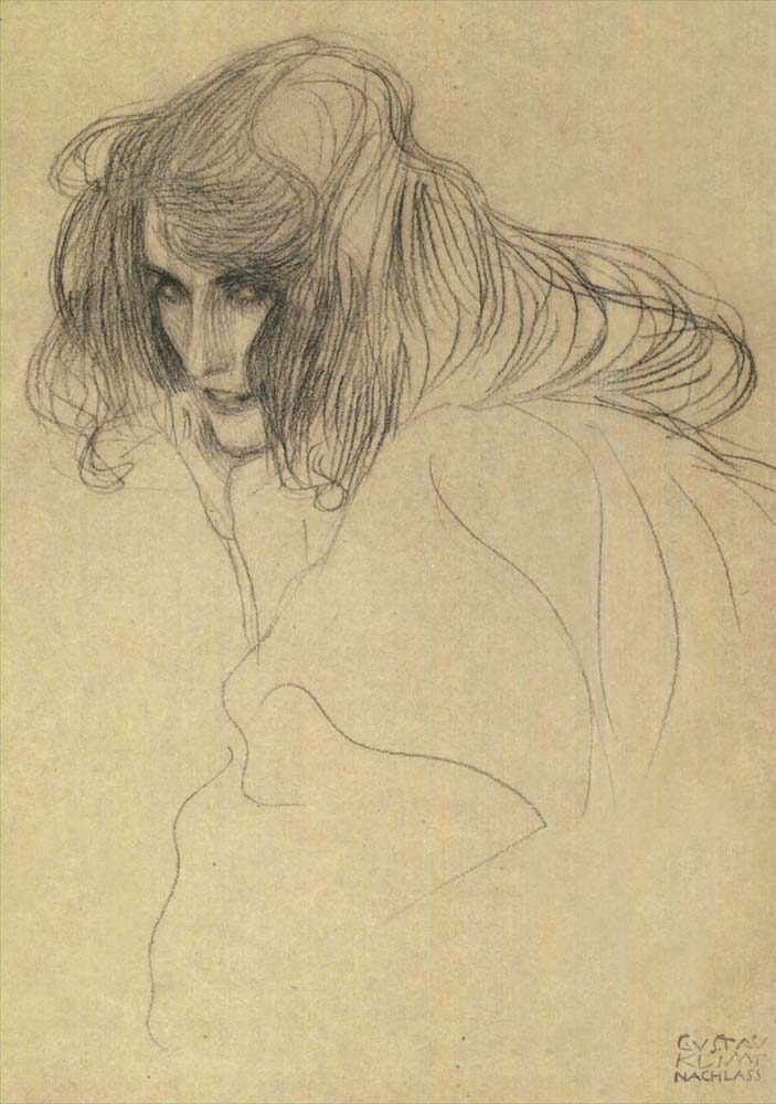 Lasciviousness (Study) - Gustav Klimt - Date unknown, A4 Poster Print