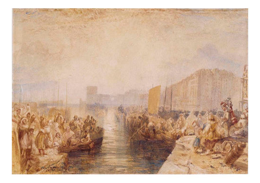 Le Havre - Sunset, 1827 by John Mallord William Turner RA, 12x8"(A4) Poster