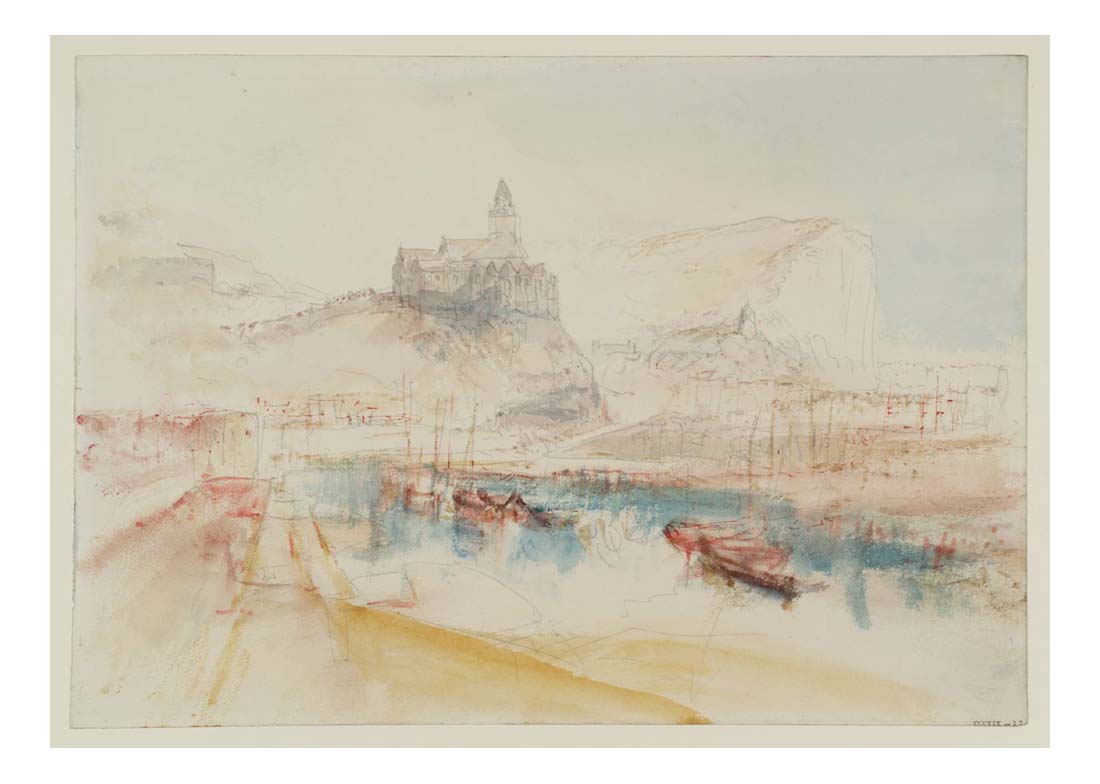 Le Treport, with the Church of St Jacques, 1845 by John Mallord William Turner RA, 12x8"(A4) Poster