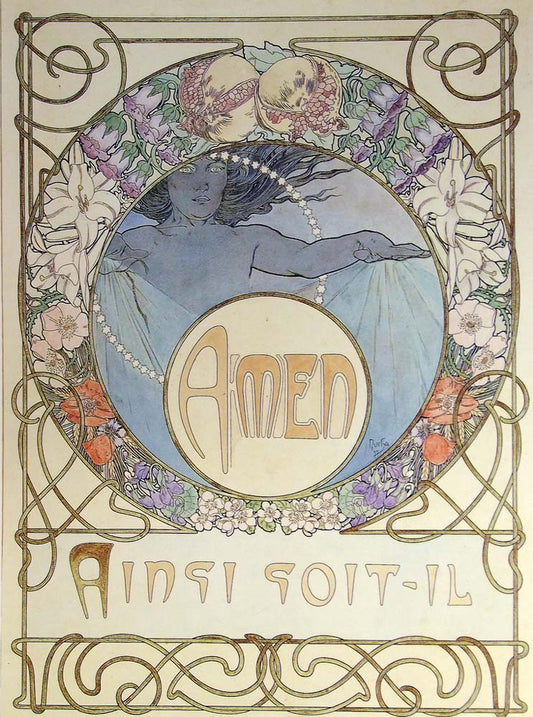 Lepater01 vintage artwork by Alphonse Mucha, 16x12" (A3 size) poster print