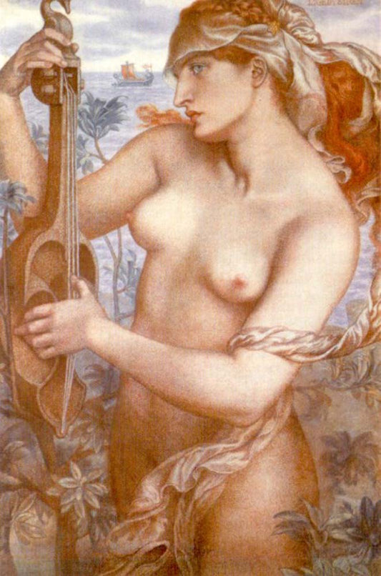 Ligeia Siren, 1873 by Dante Gabriel Rossetti, pre-Raphaelite artist, 12x8" (A4) Poster