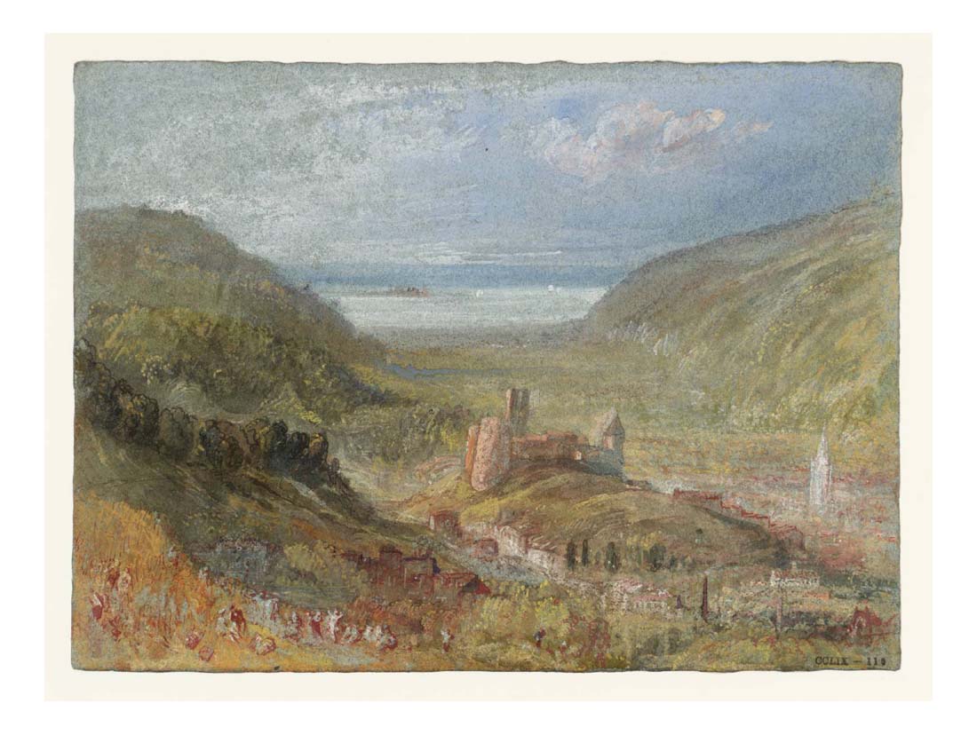 Lillebonne, Looking towards the Seine, 1832 by John Mallord William Turner RA, 12x8"(A4) Poster