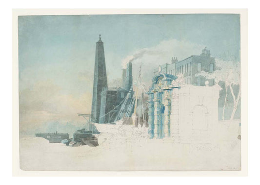 London, York House Water-Gate, Westminster, with York Buildings Waterworks, 1794-5 by John Mallord William Turner RA
