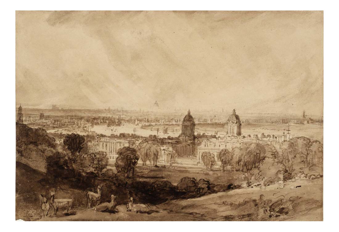London from Greenwich, 1808-09 by John Mallord William Turner RA, 12x8"(A4) Poster