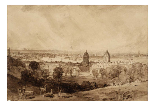 London from Greenwich, 1808-09 by John Mallord William Turner RA, 12x8"(A4) Poster