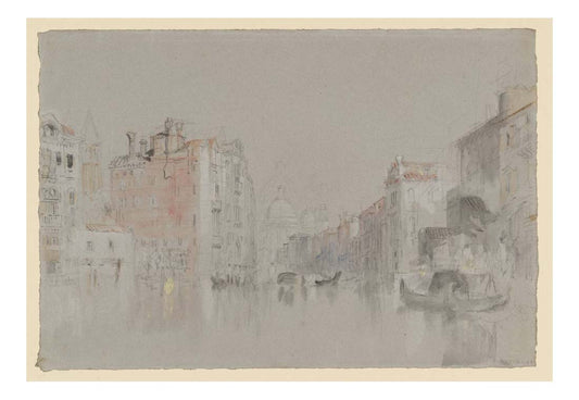 Looking down the Grand Canal towards Santa Maria della Salute, from near the Accademia, 1833-40 by John Mallord William Turner RA, 12x8"(A4) Poster