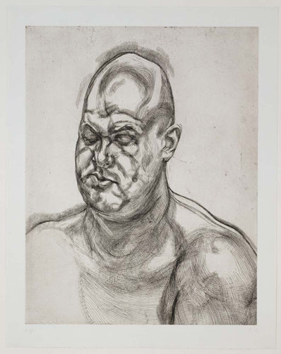 Lucian Freud - Large Head, vintage art, A3 (16x12")  Poster Print 