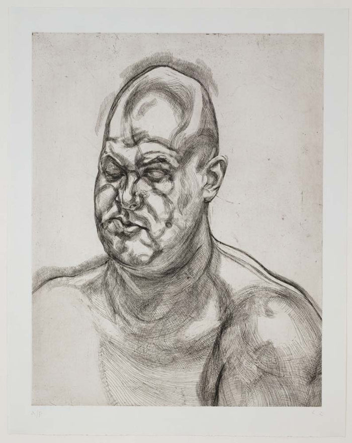 Lucian Freud - Large Head, vintage art, A3 (16x12