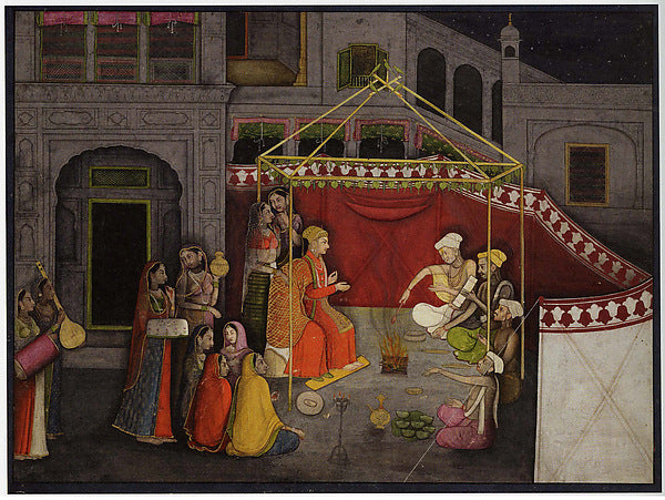 The Wedding of Krishna's Parents: Folio from a Bhagavata Puran,16x12"(A3)Poster