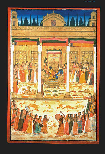 Krishna Celebrates the Festival of Holi at Ayutthaya: Folio fr,16x12"(A3)Poster