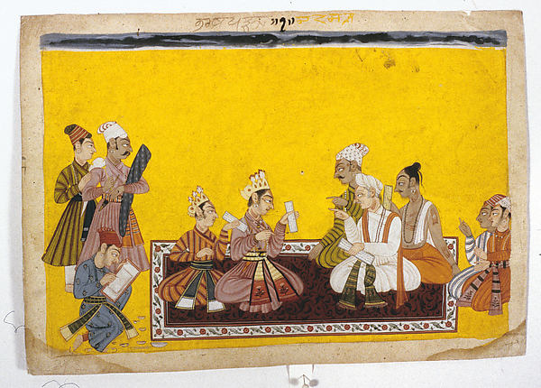 Court Artist Drawing the Portraits of Bharata and Shatrughna:,16x12"(A3)Poster