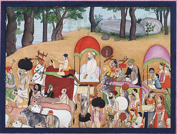 The Infant Krishna Journeying from Gokula to Vrindavan: Folio,16x12"(A3)Poster